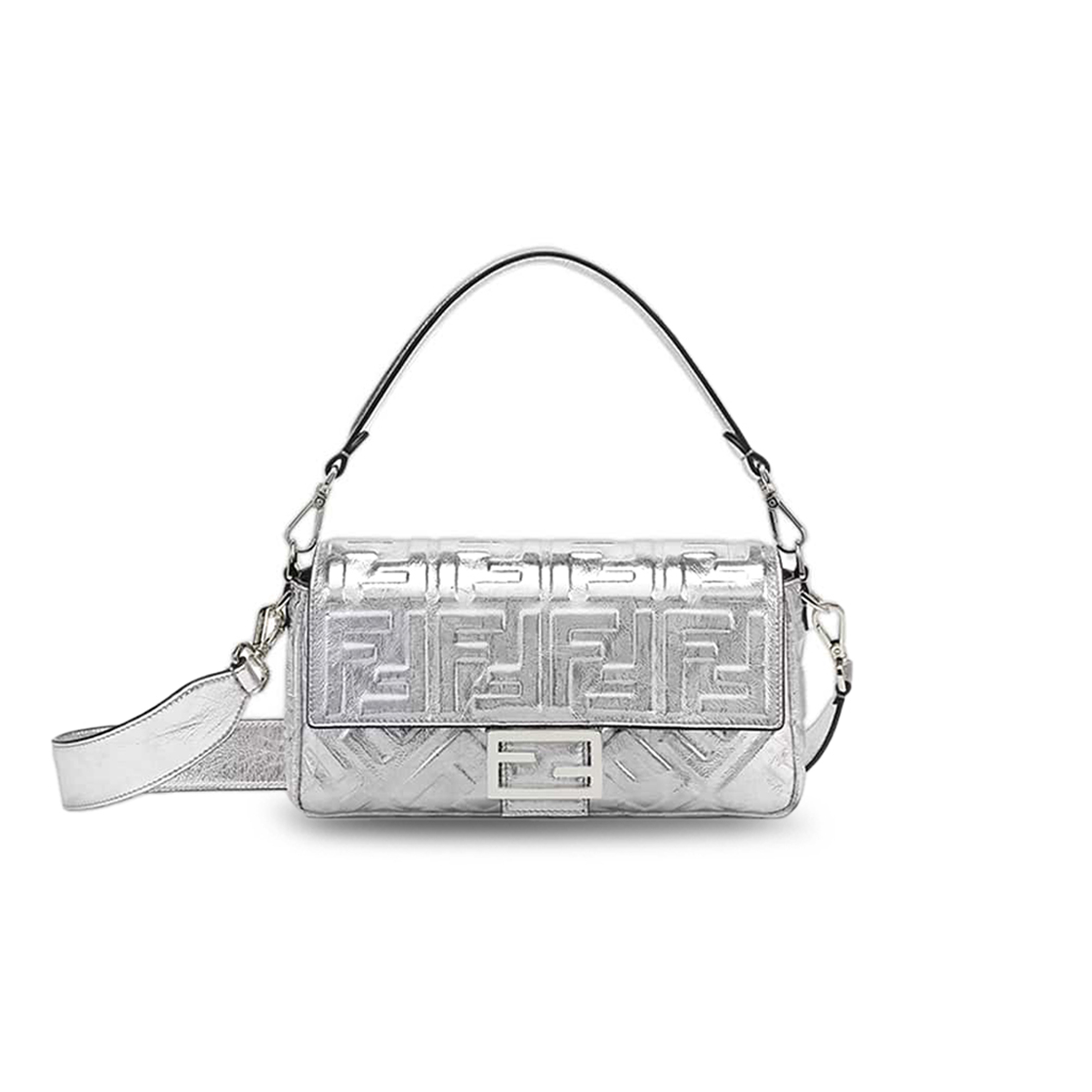 F**di baguette medium silver bag (27*15*6cm)